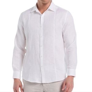 Cubavera White 100%Linen Shirt Size Medium